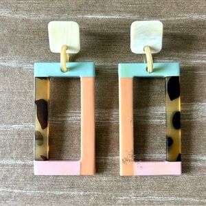 Colorful Geometric Drop Earrings